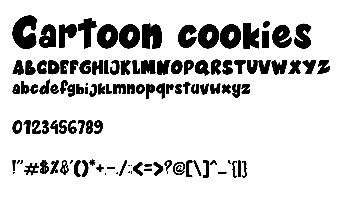 Cartoon cookies Font preview