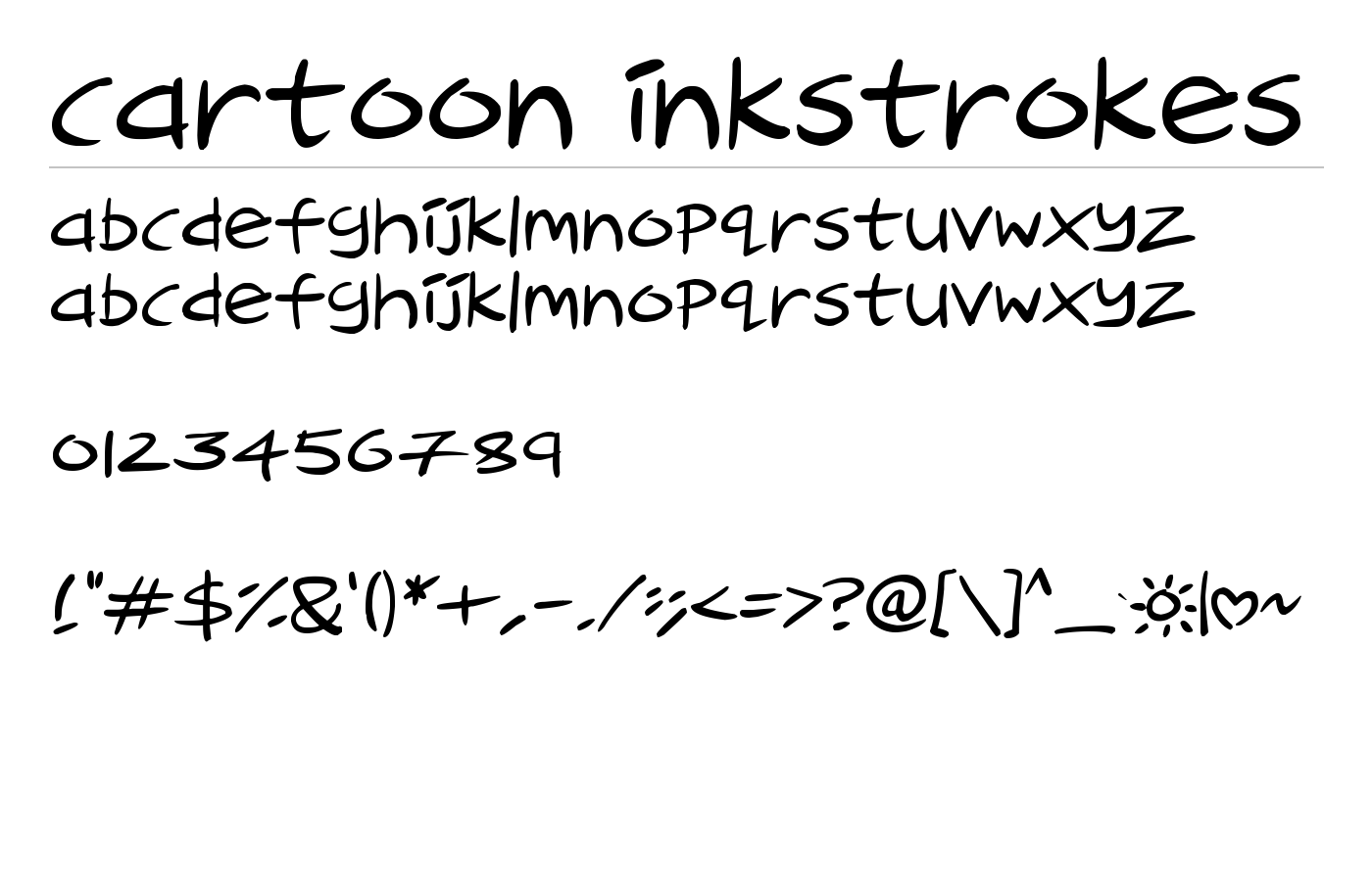 Cartoon Inkstrokes Font preview
