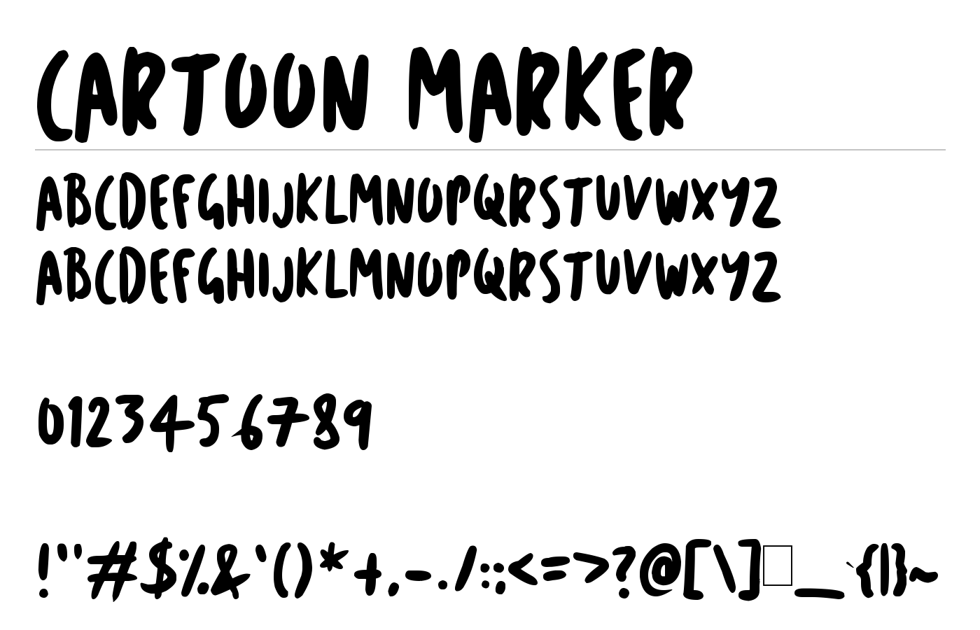 Cartoon Marker Font preview
