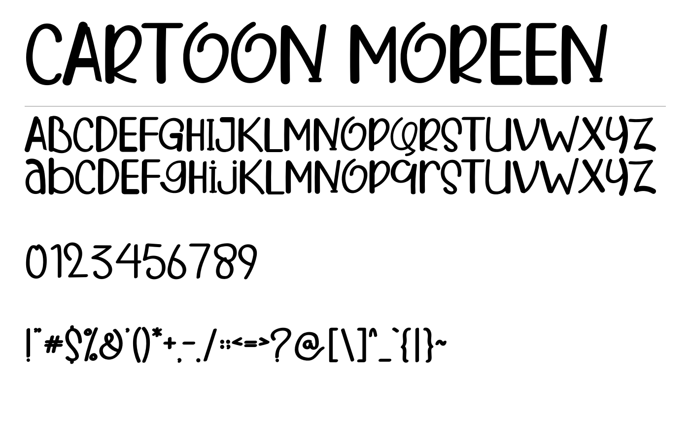 CARTOON MOREEN Font preview