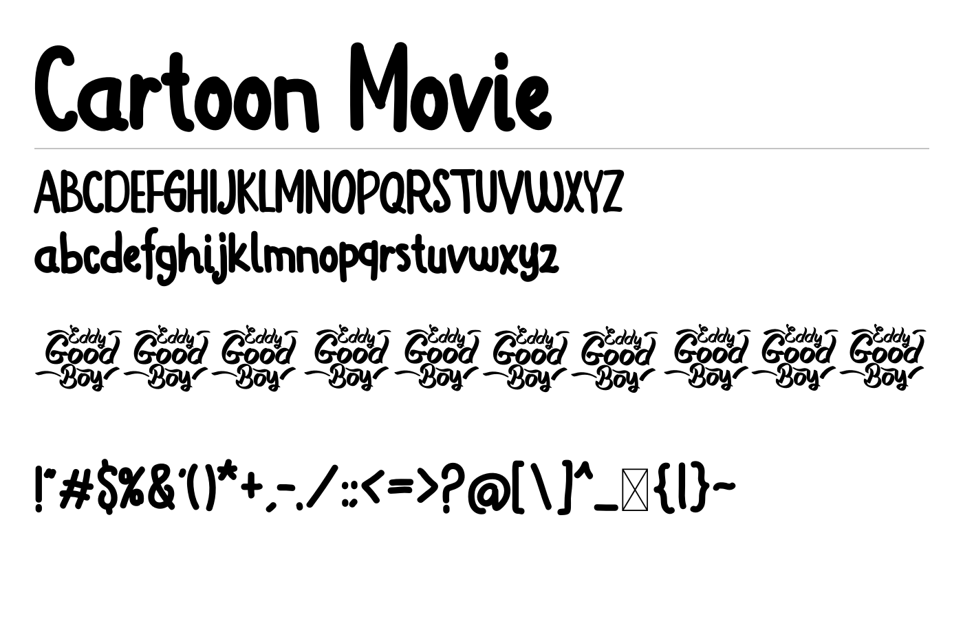 Cartoon Movie Font preview