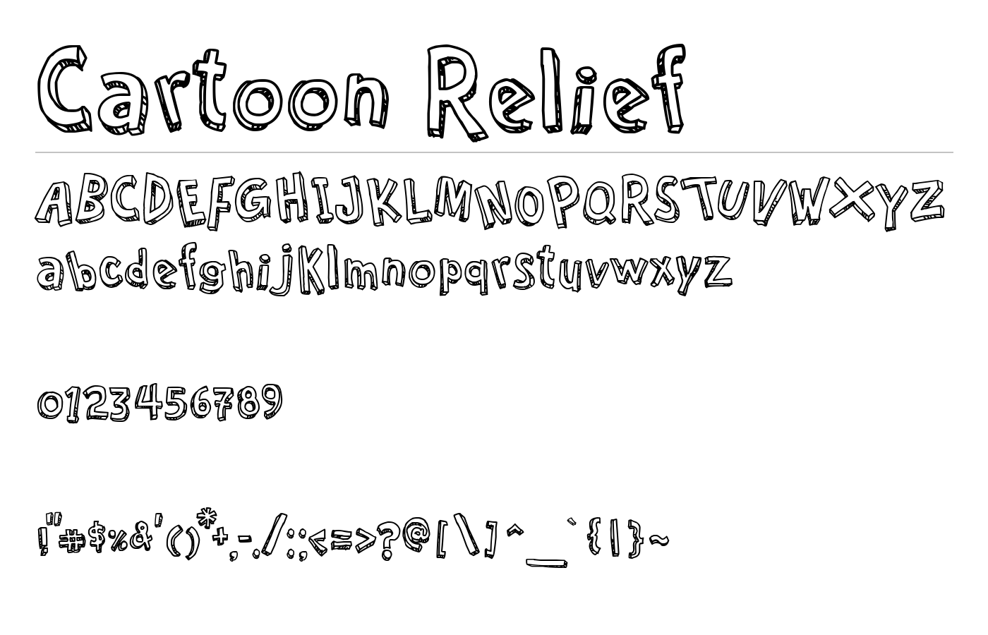 Cartoon Relief Font preview
