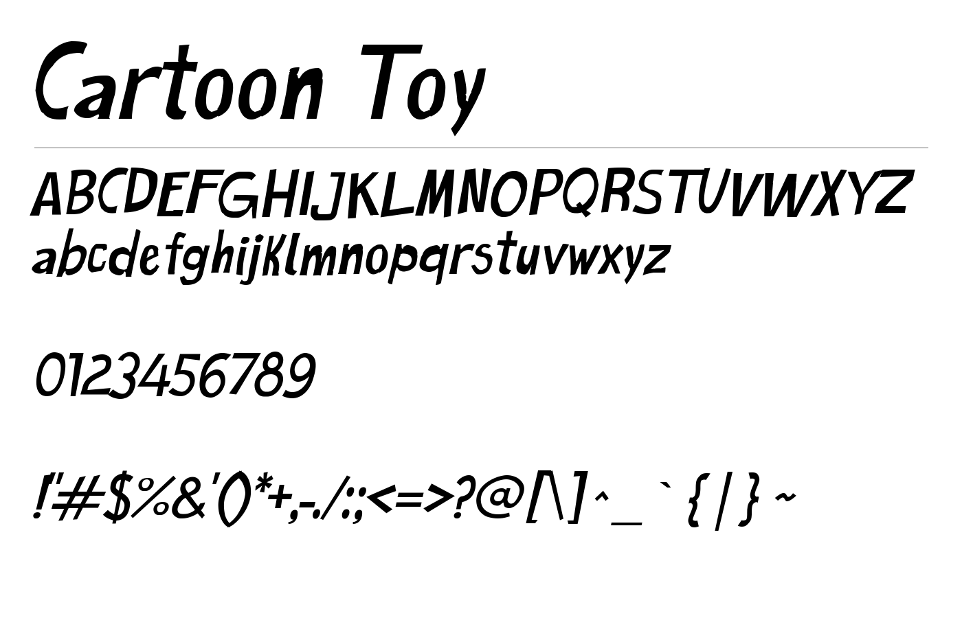 Cartoon Toy Font preview