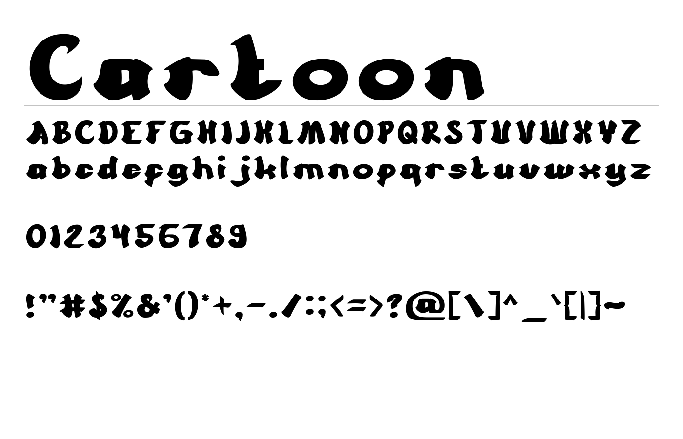 Cartoon Font preview
