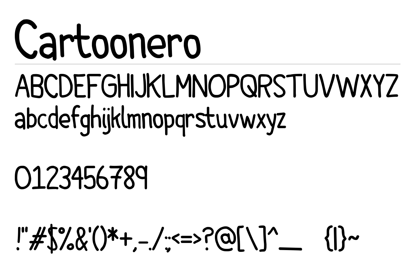 Cartoonero Font preview
