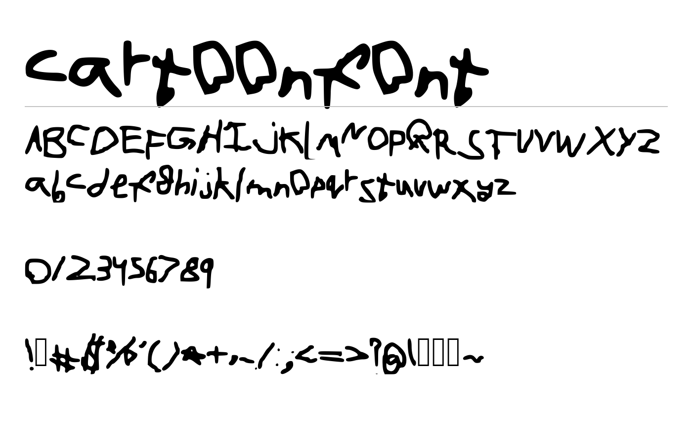 cartoonfont preview