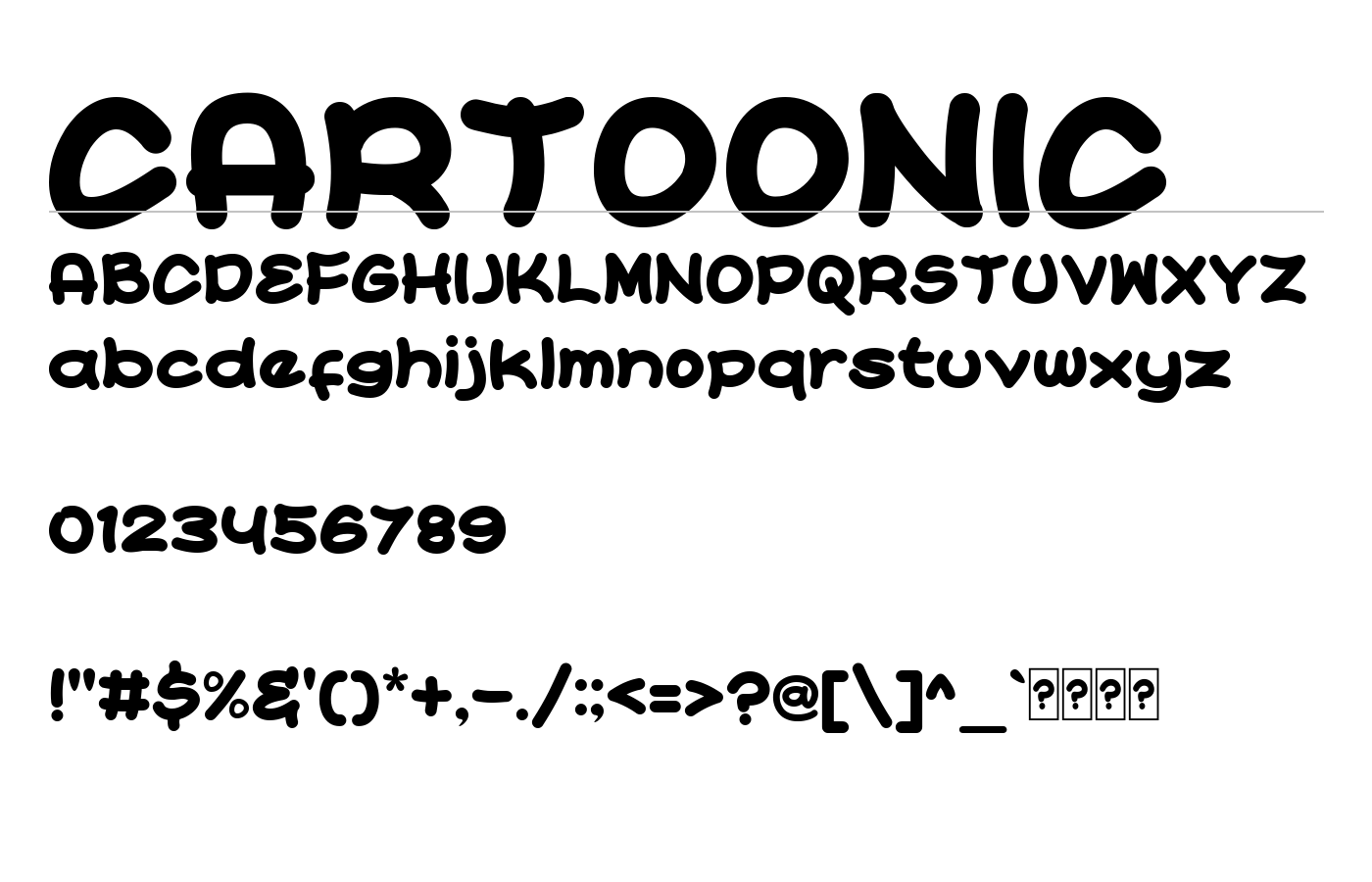 CARTOONIC Font preview