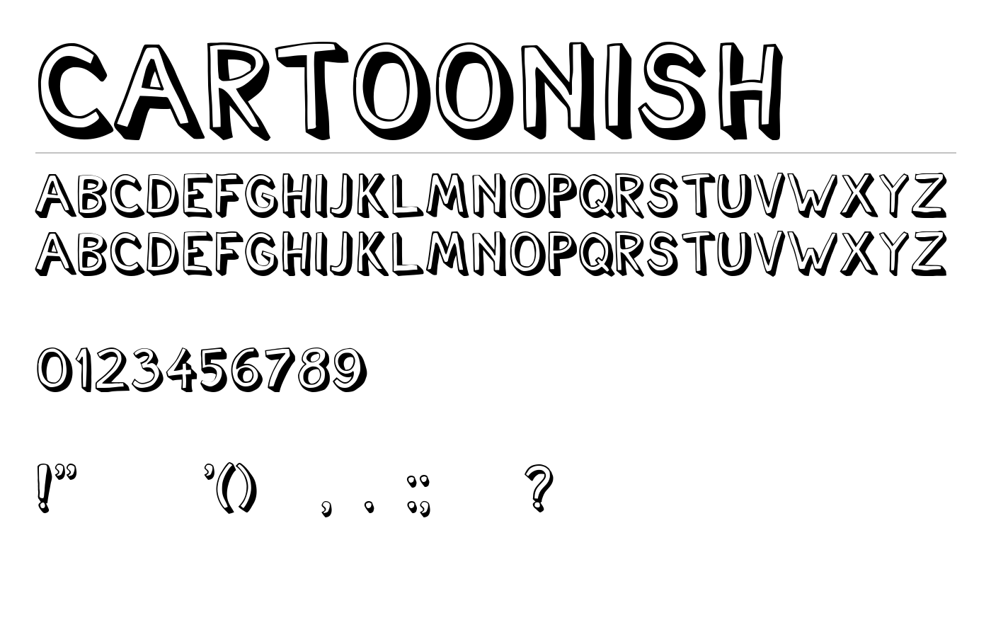 Cartoonish Font preview