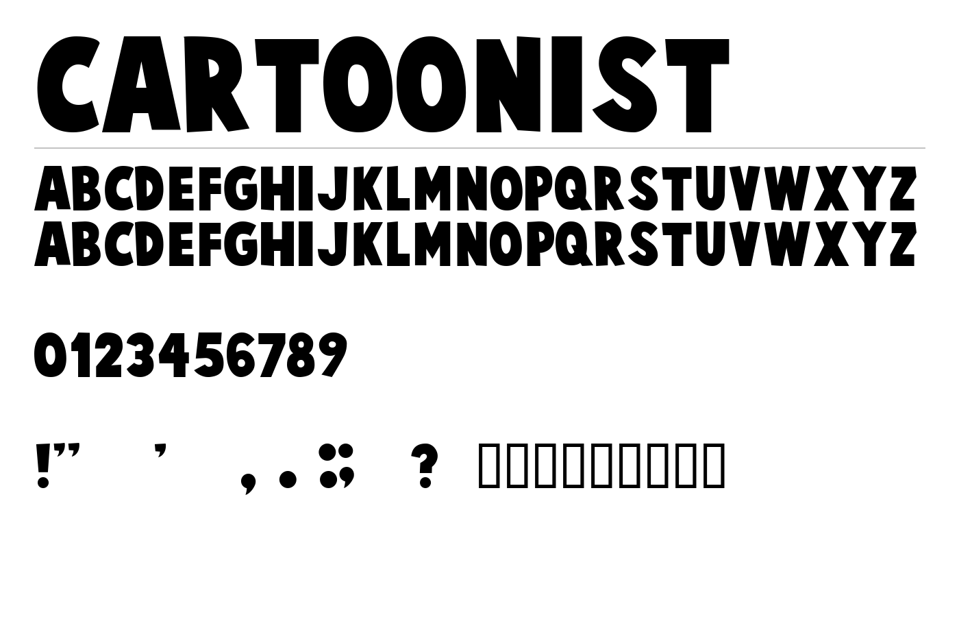 Cartoonist Font preview