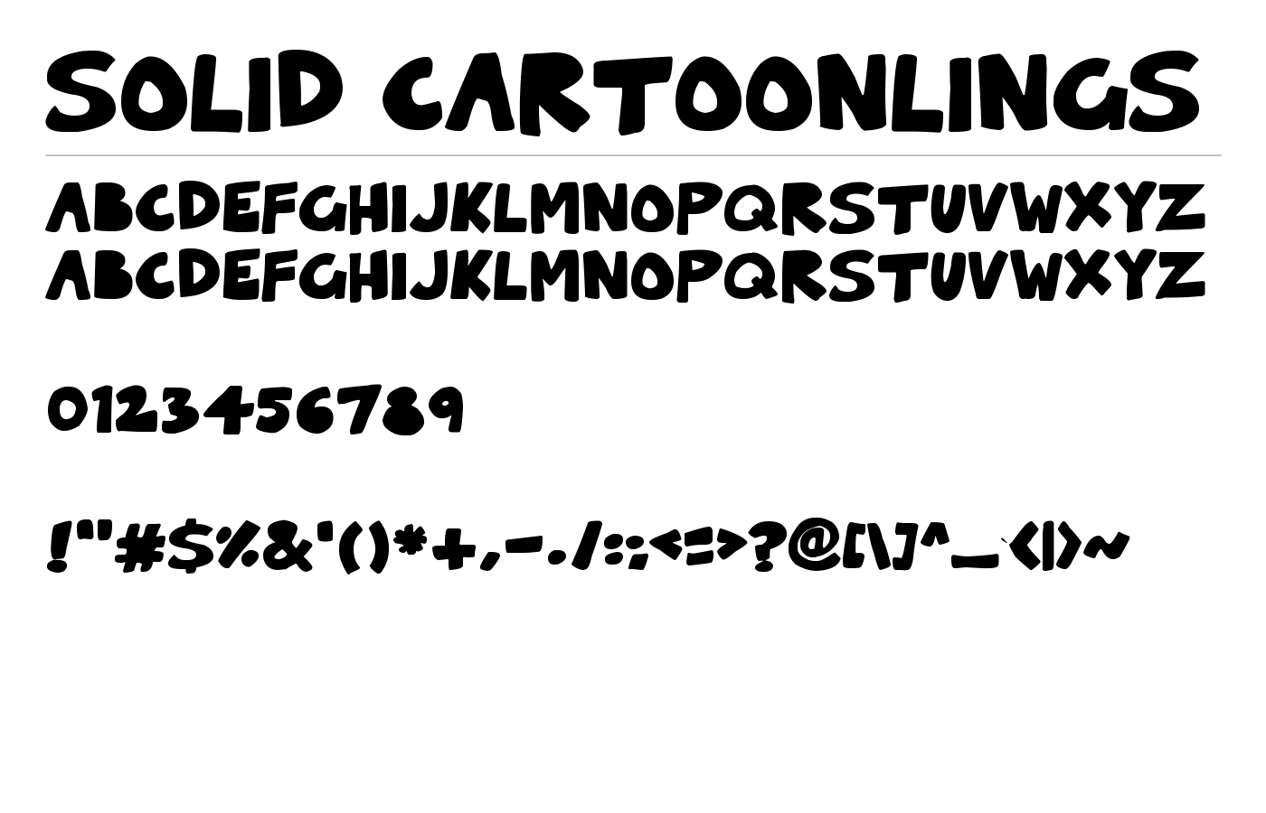 Solid Cartoonlings Font preview