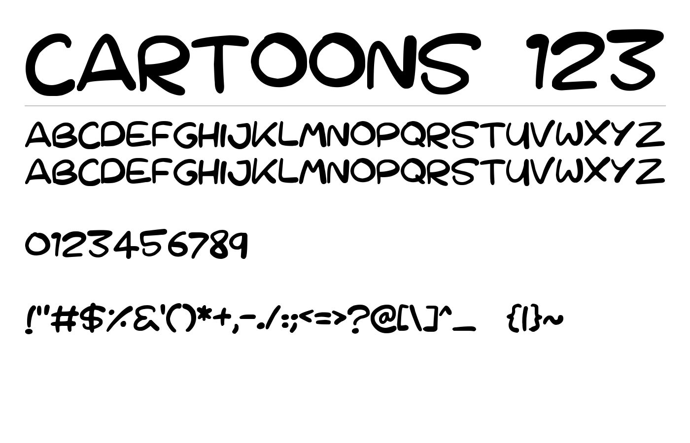 Cartoons 123 Font preview