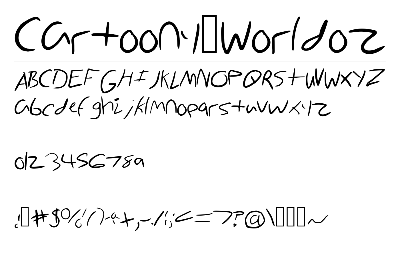 Cartoony_Worldoz Font preview