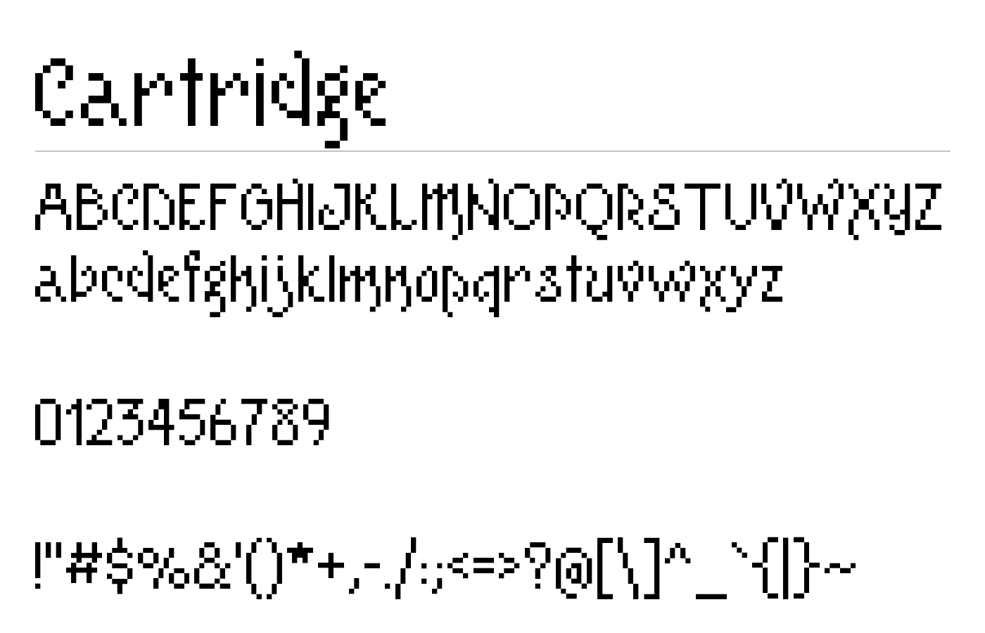 Cartridge Font preview