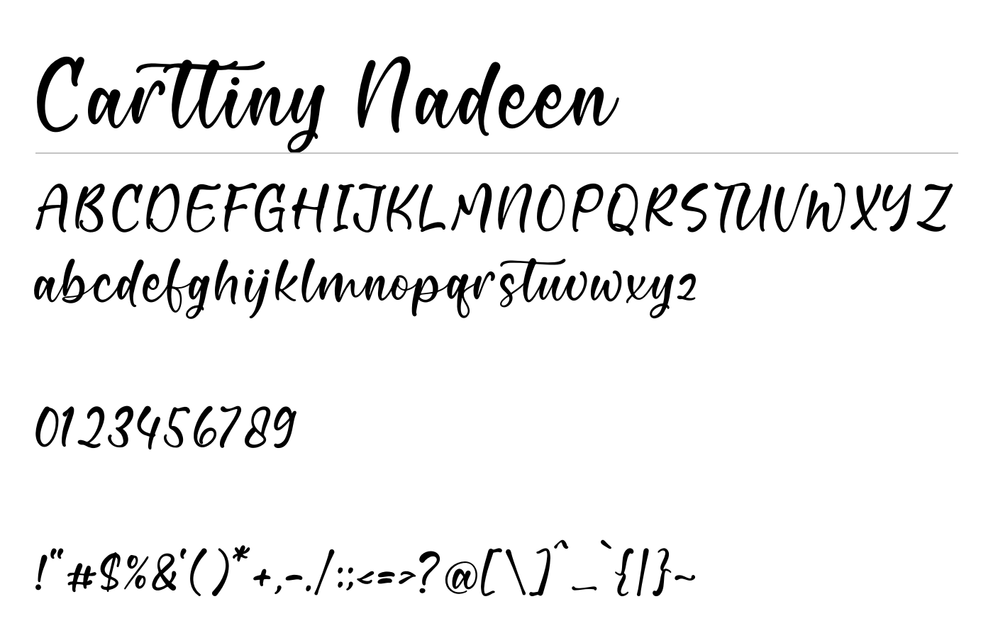 Carttiny Nadeen Font preview
