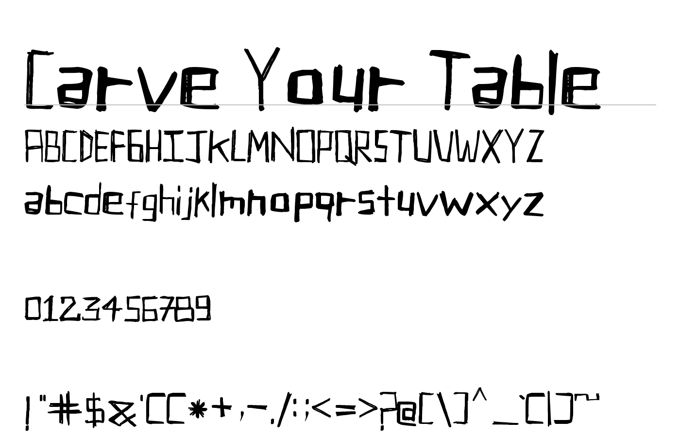 Carve Your Table Font preview