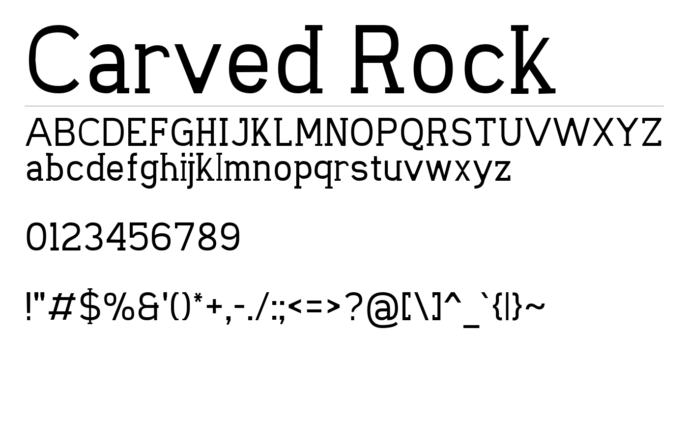 Carved Rock Font preview