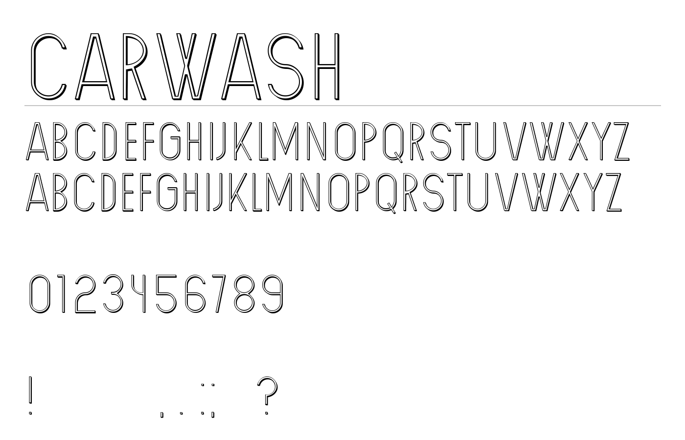 Carwash Font preview