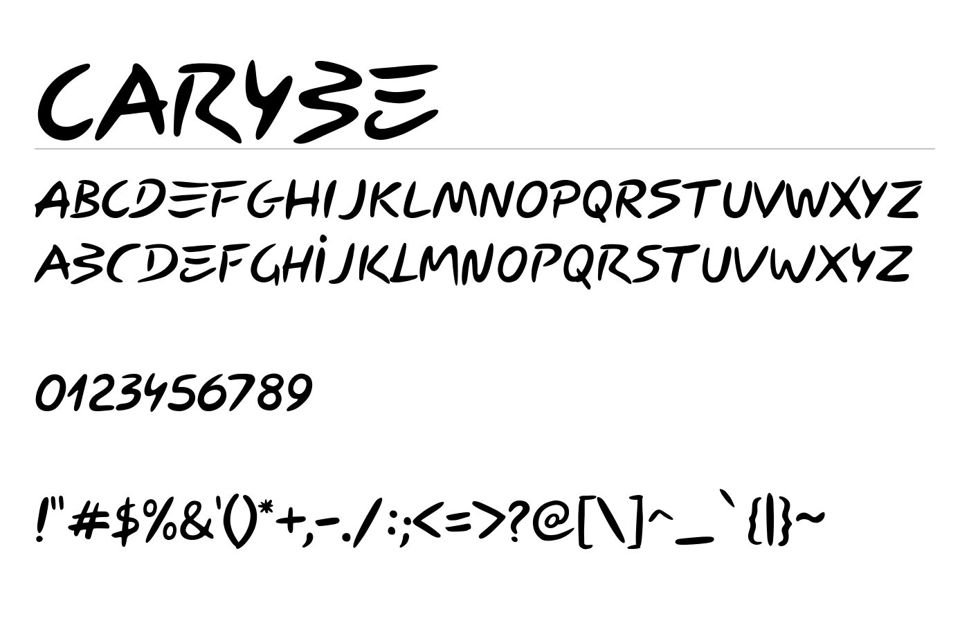 Carybe Font preview