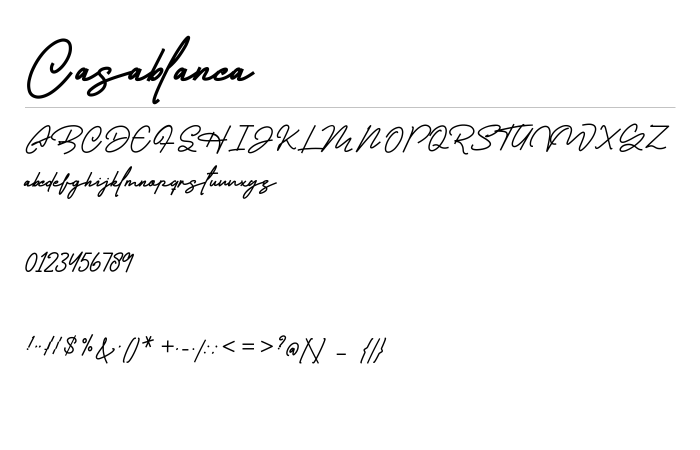 Casablanca Font preview