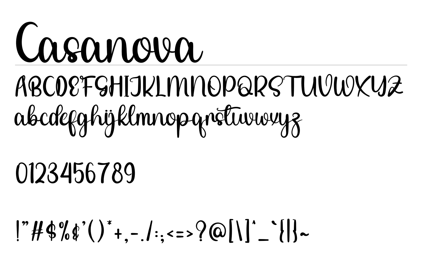 Casanova Font preview