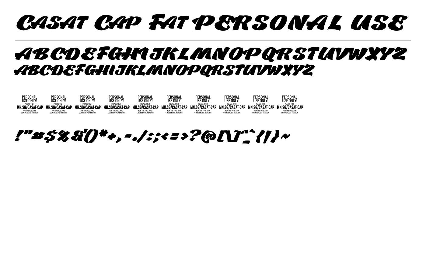 Casat Cap Fat PERSONAL USE Font preview