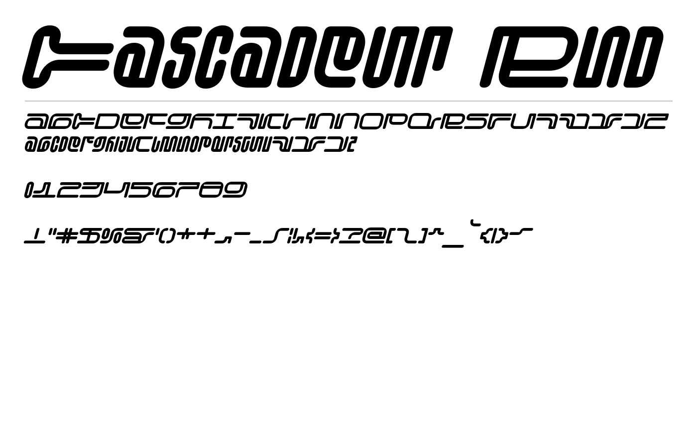 Cascadeur Font preview