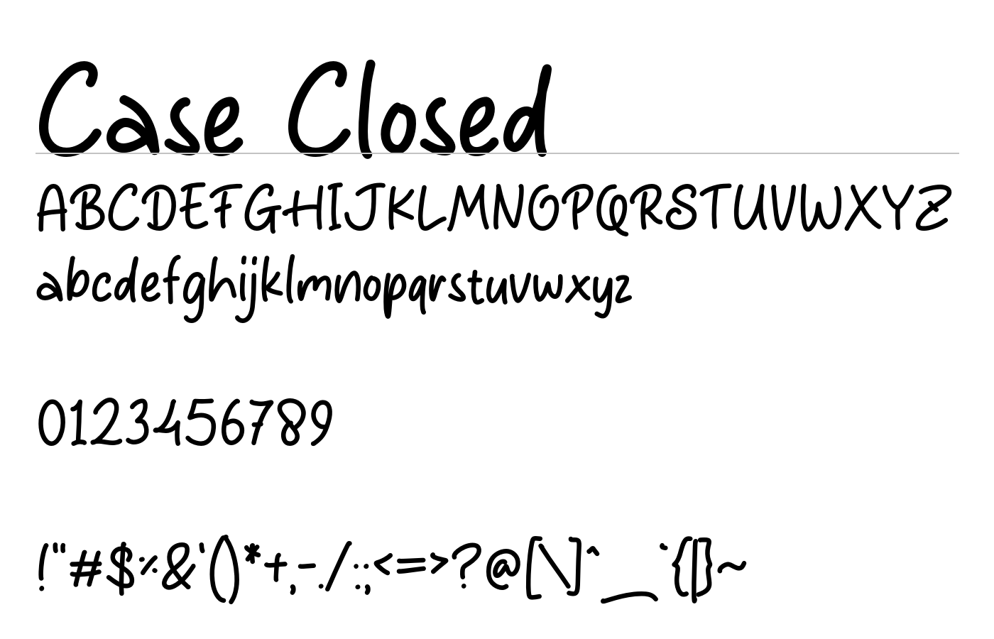 Case Closed Font preview