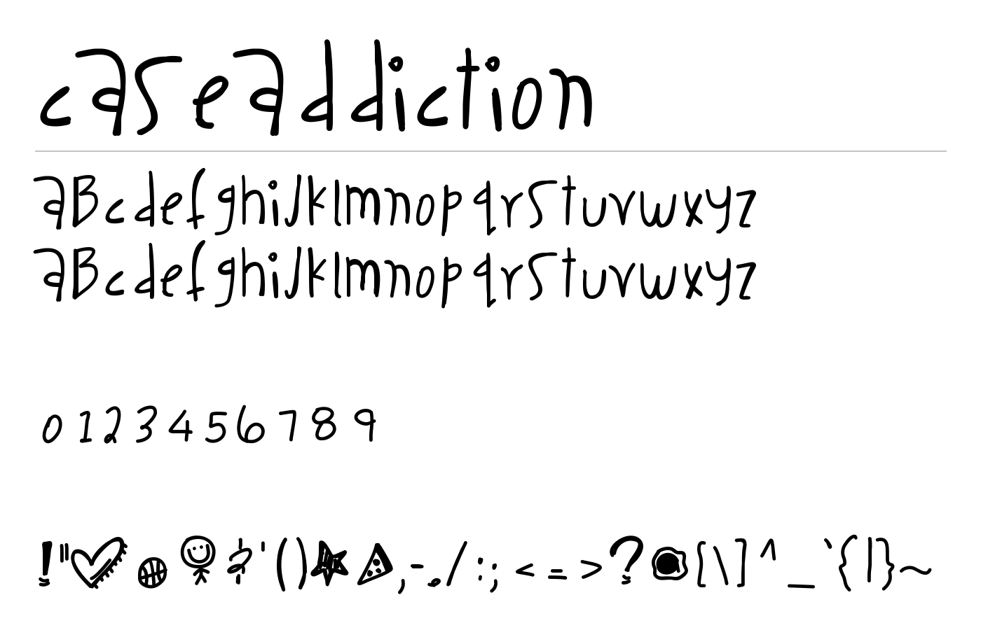 CaseAddiction Font preview