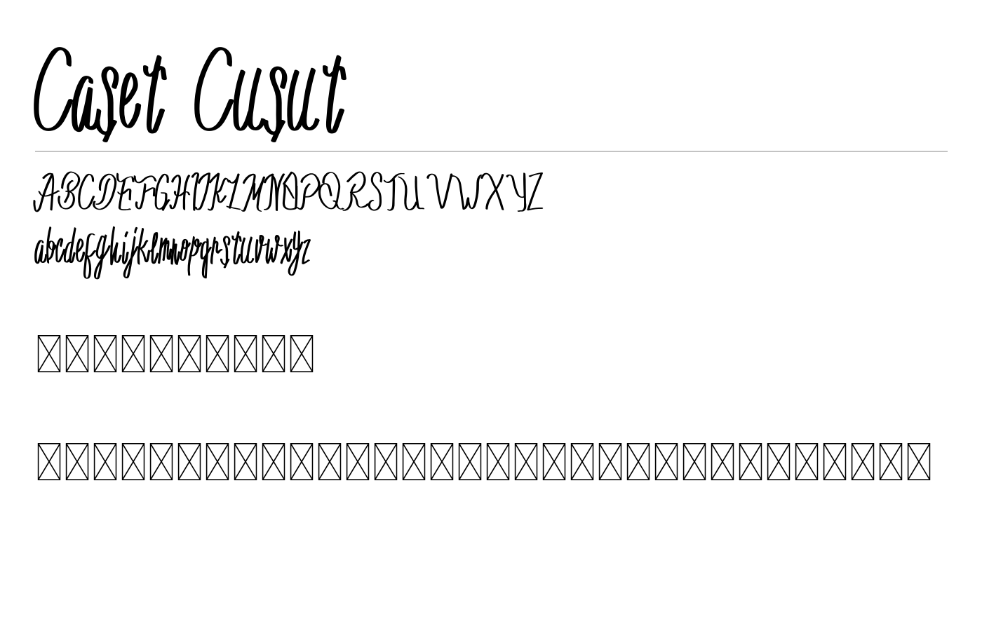 Caset Cusut Font preview