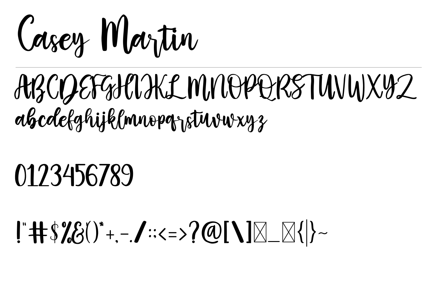 Casey Martin Font preview