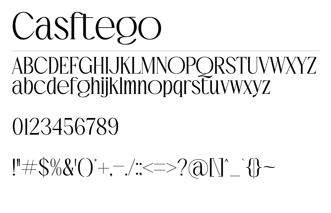 Casftego Font preview