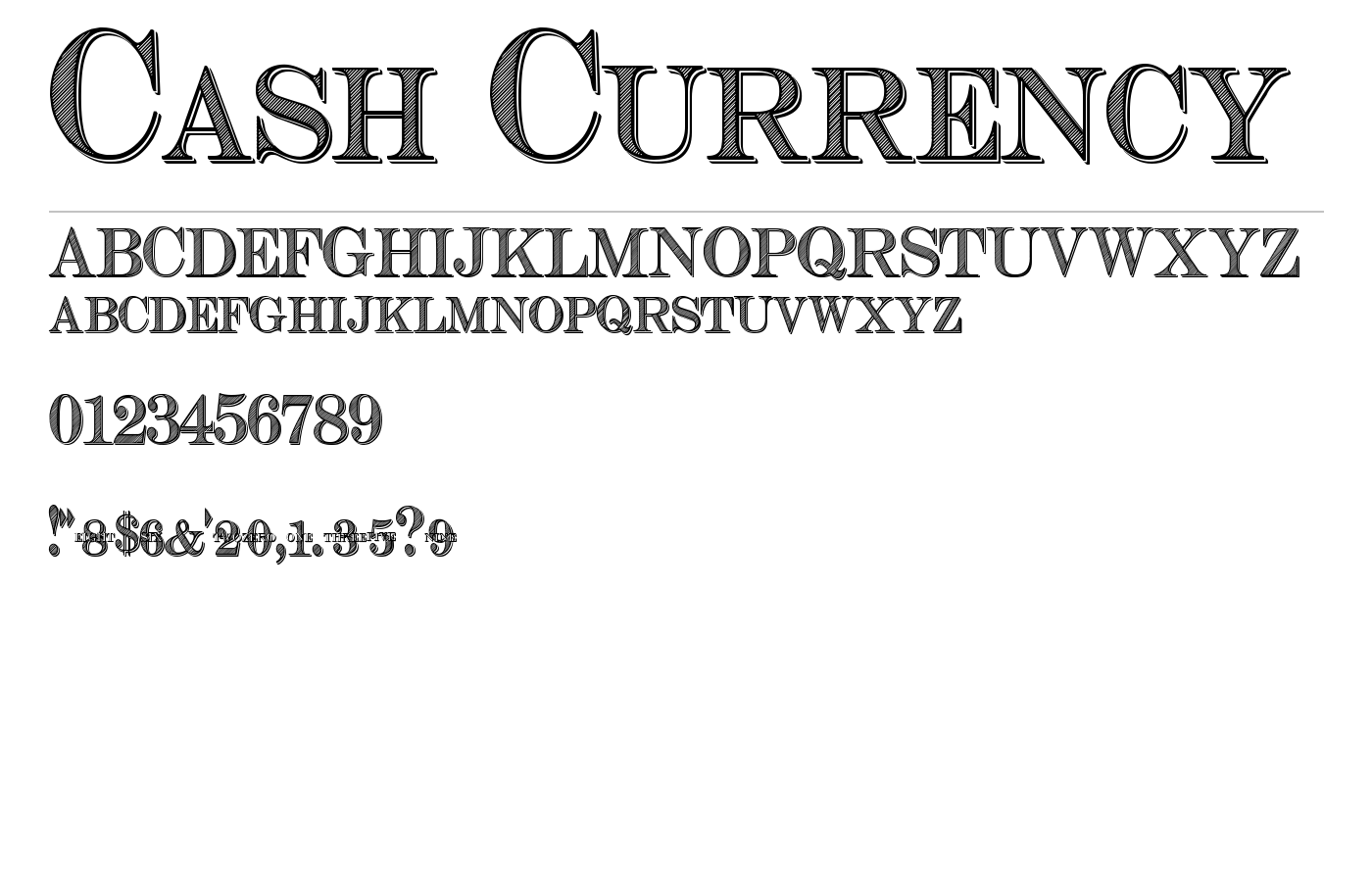 Cash Currency Font preview