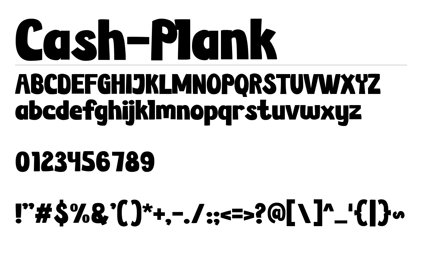 Cash-Plank Font preview