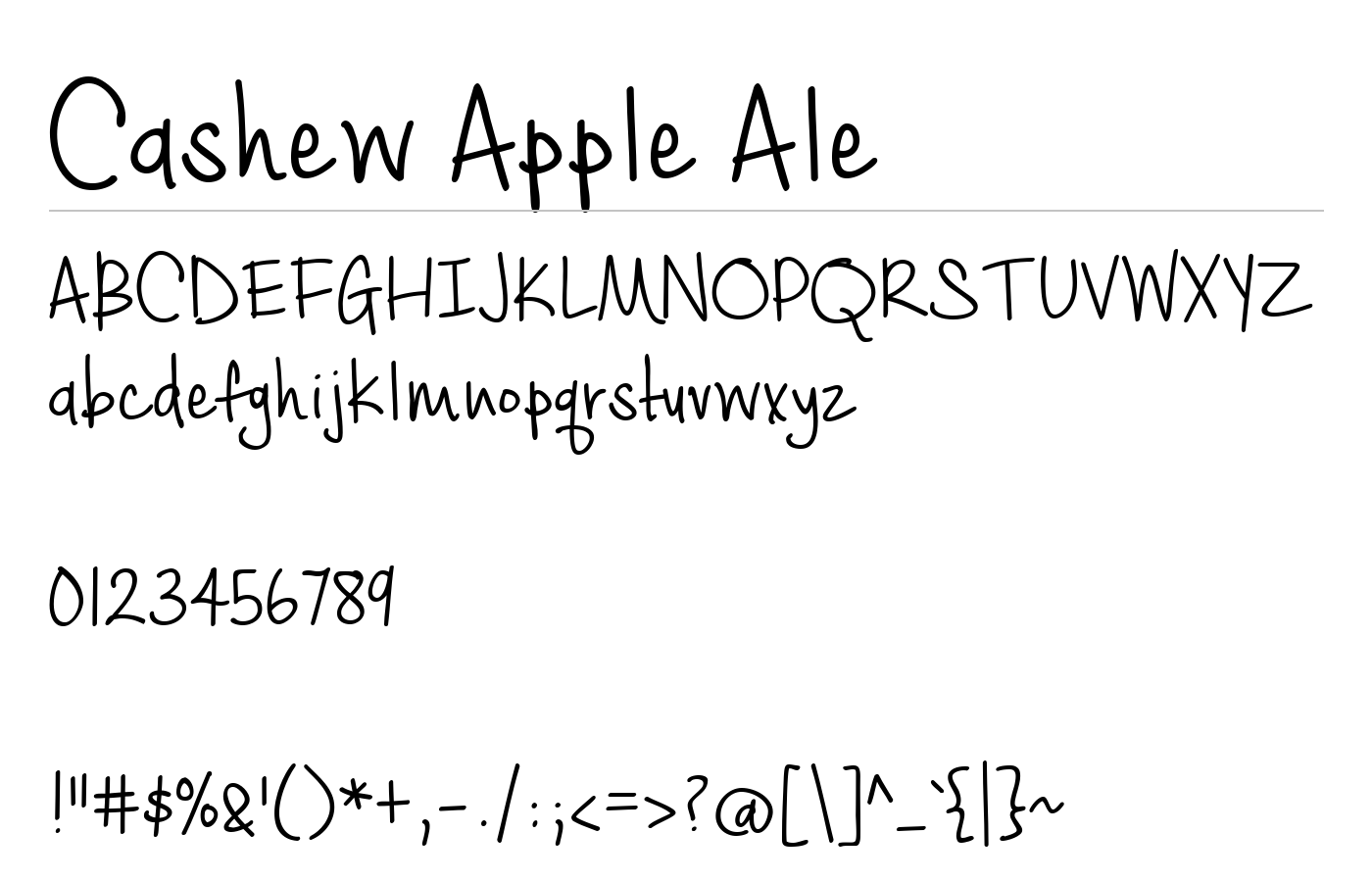 Cashew Apple Ale Font preview