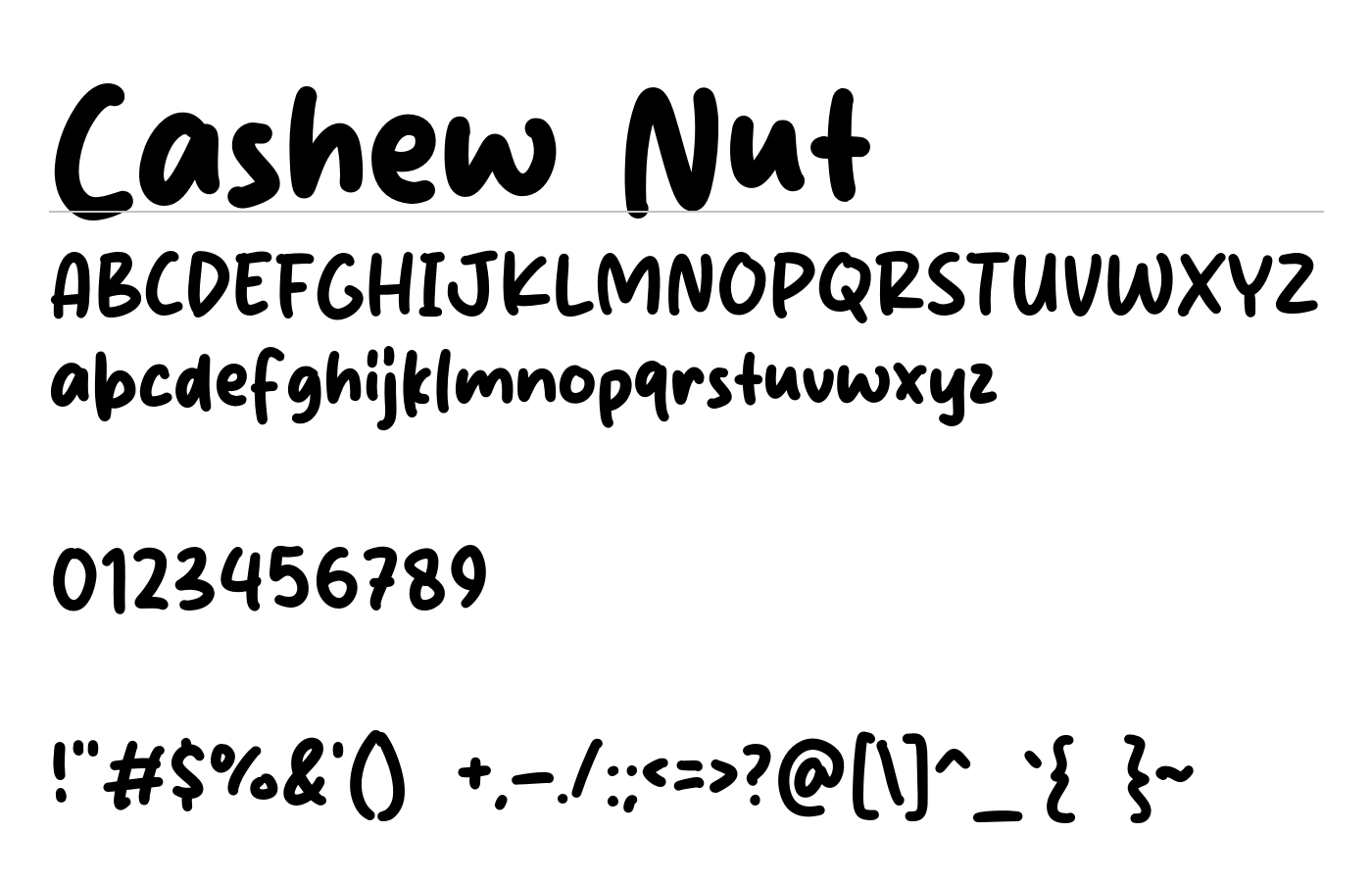 Cashew Nut Font preview