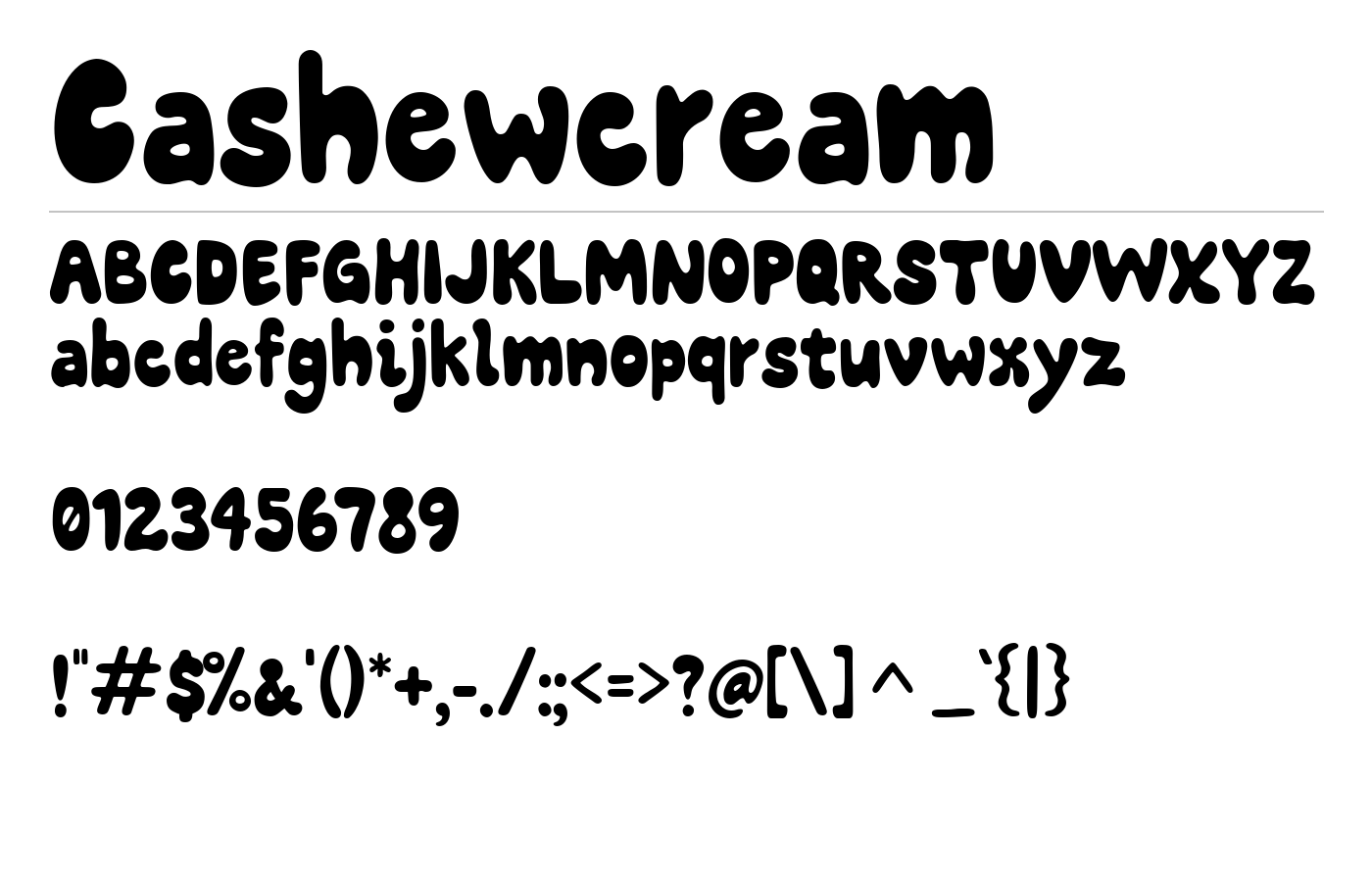 Cashewcream Font preview