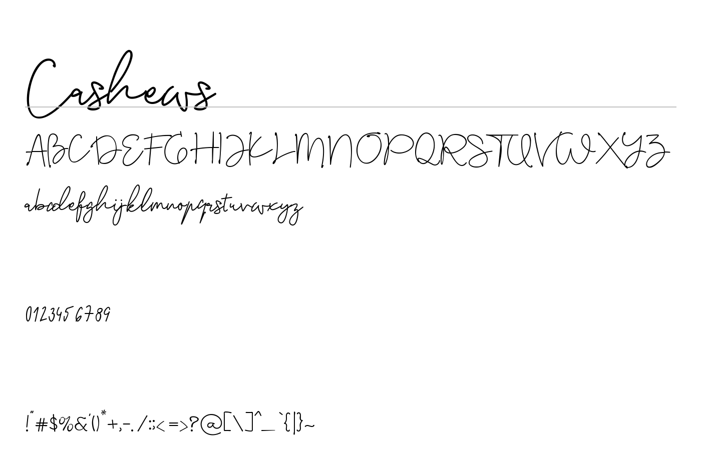 Cashews Font preview
