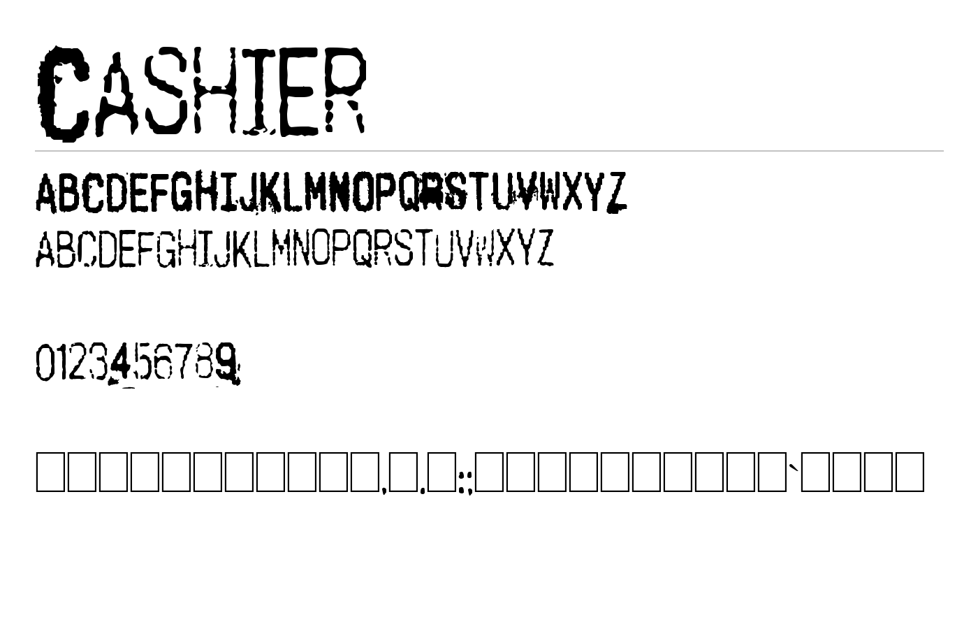 Cashier Font preview