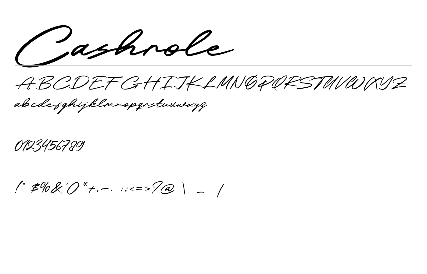 Cashrole Font preview