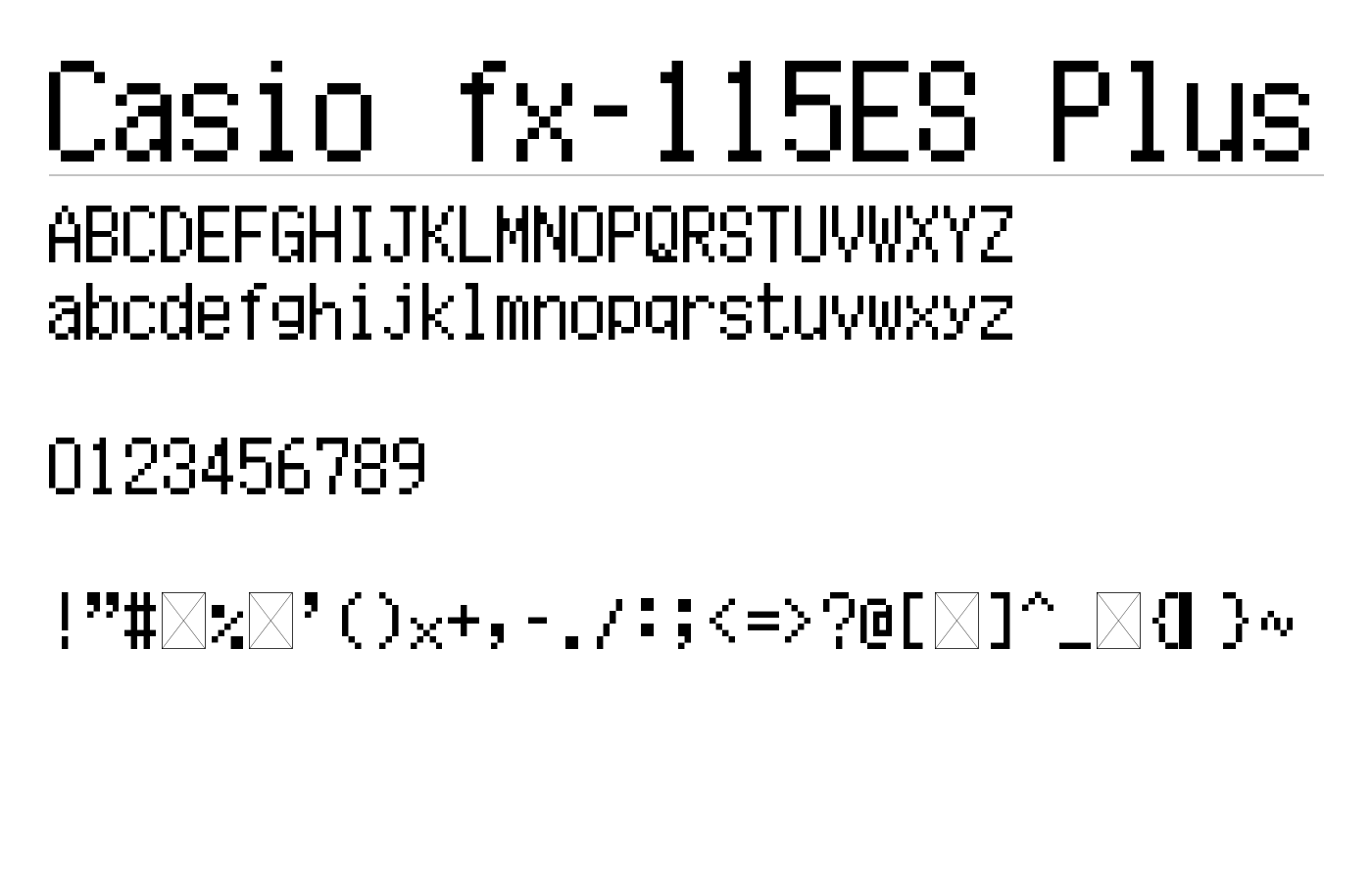 Casio fx-115ES Plus Font preview