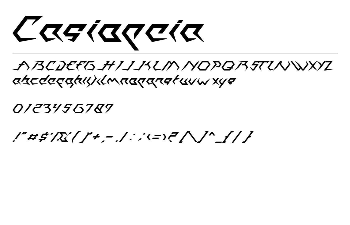 Casiopeia Font preview