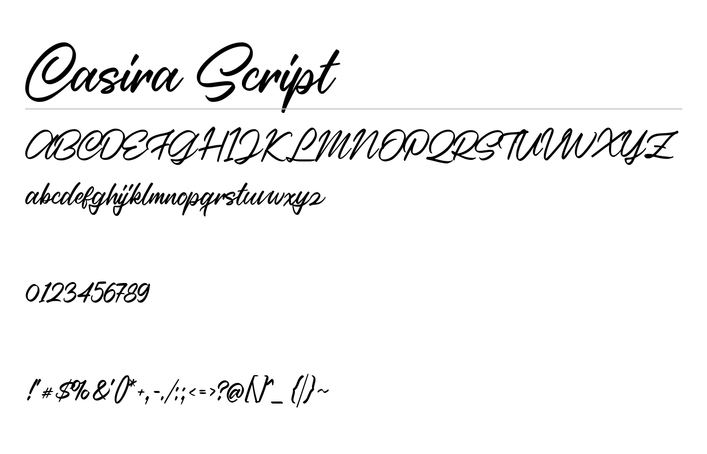 Casira Script Font preview