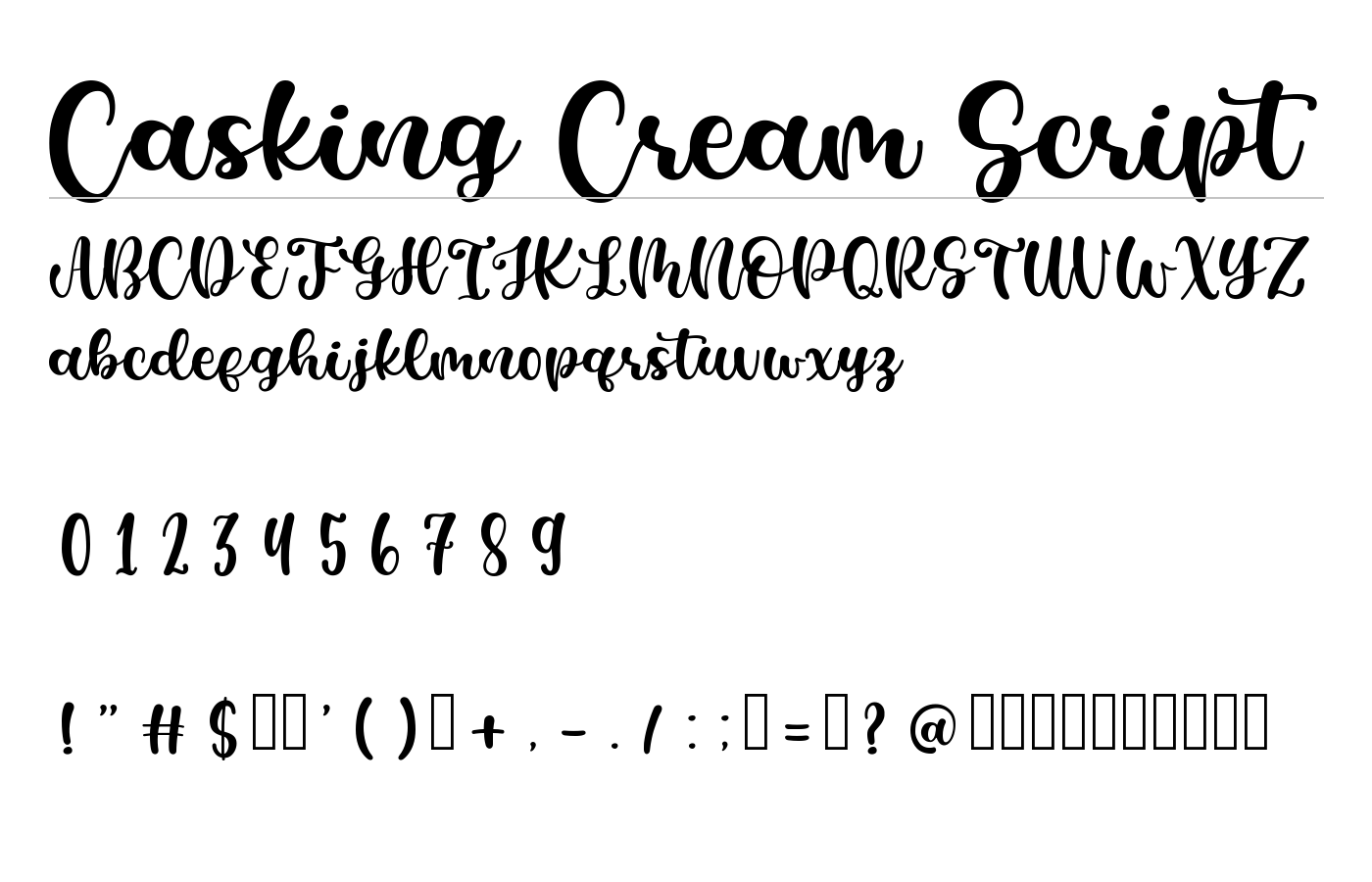 Casking Cream Script Font preview