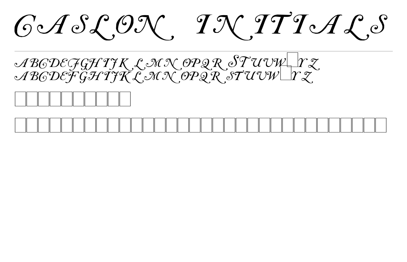 Caslon Initials Font preview