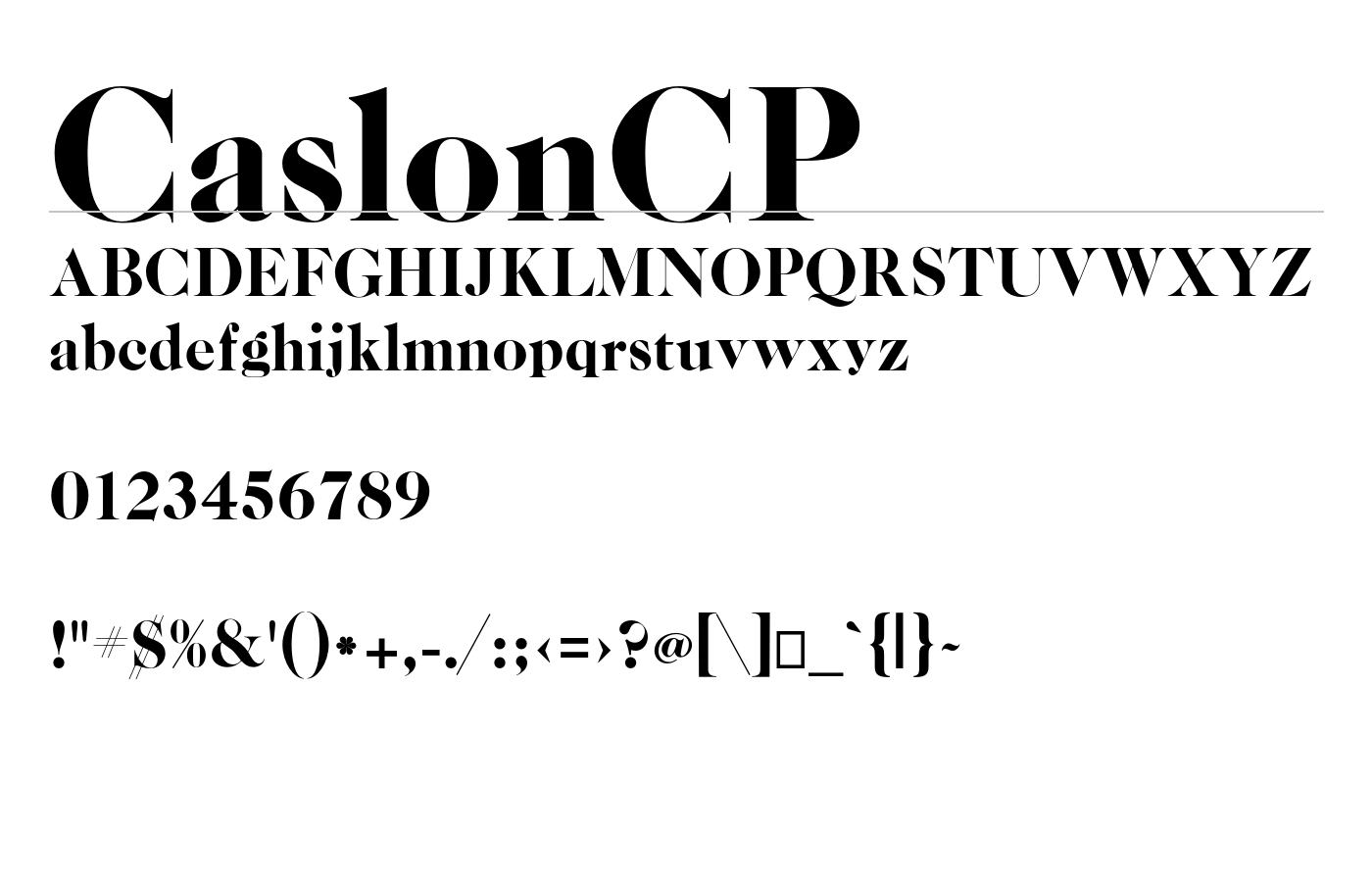CaslonCP Font preview