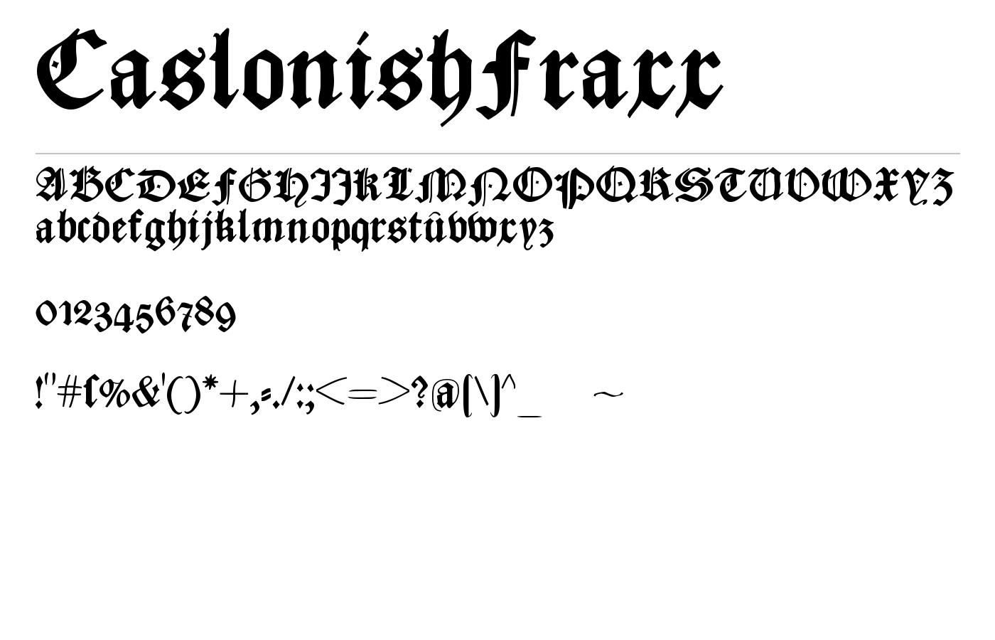 CaslonishFraxx Font preview