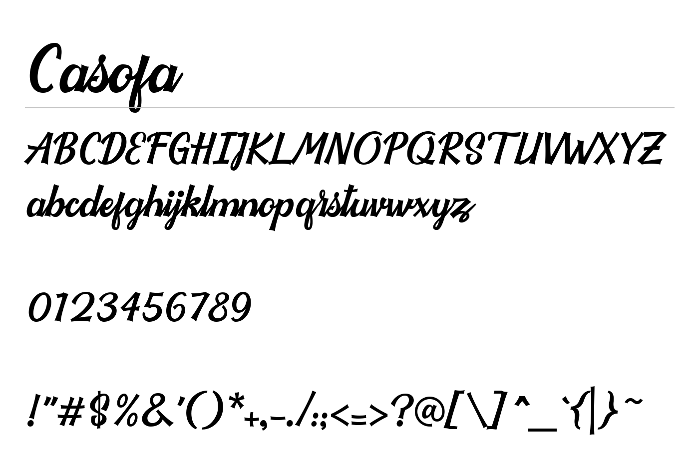Casofa Font preview