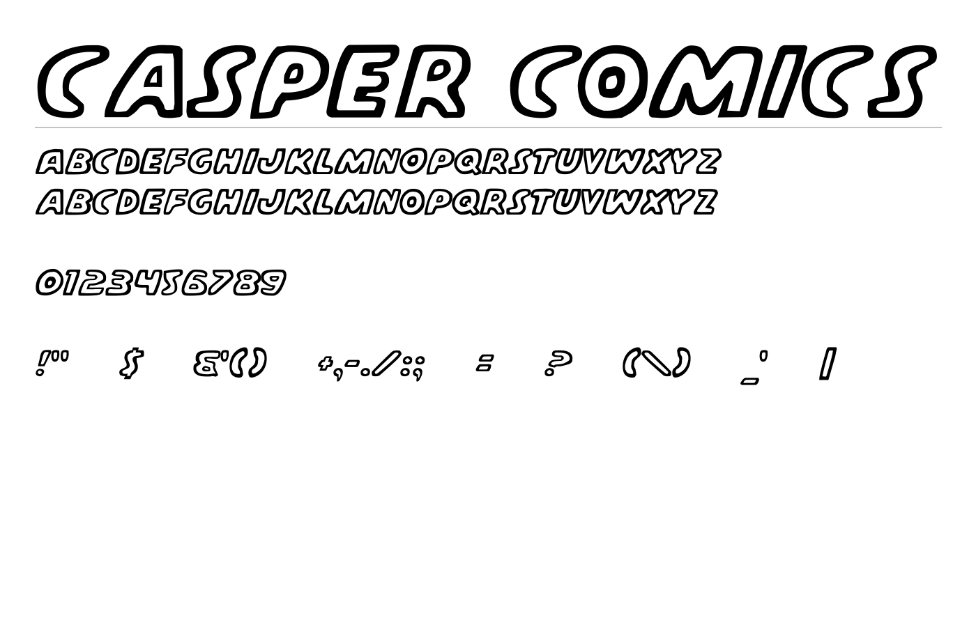 Casper Comics Font preview