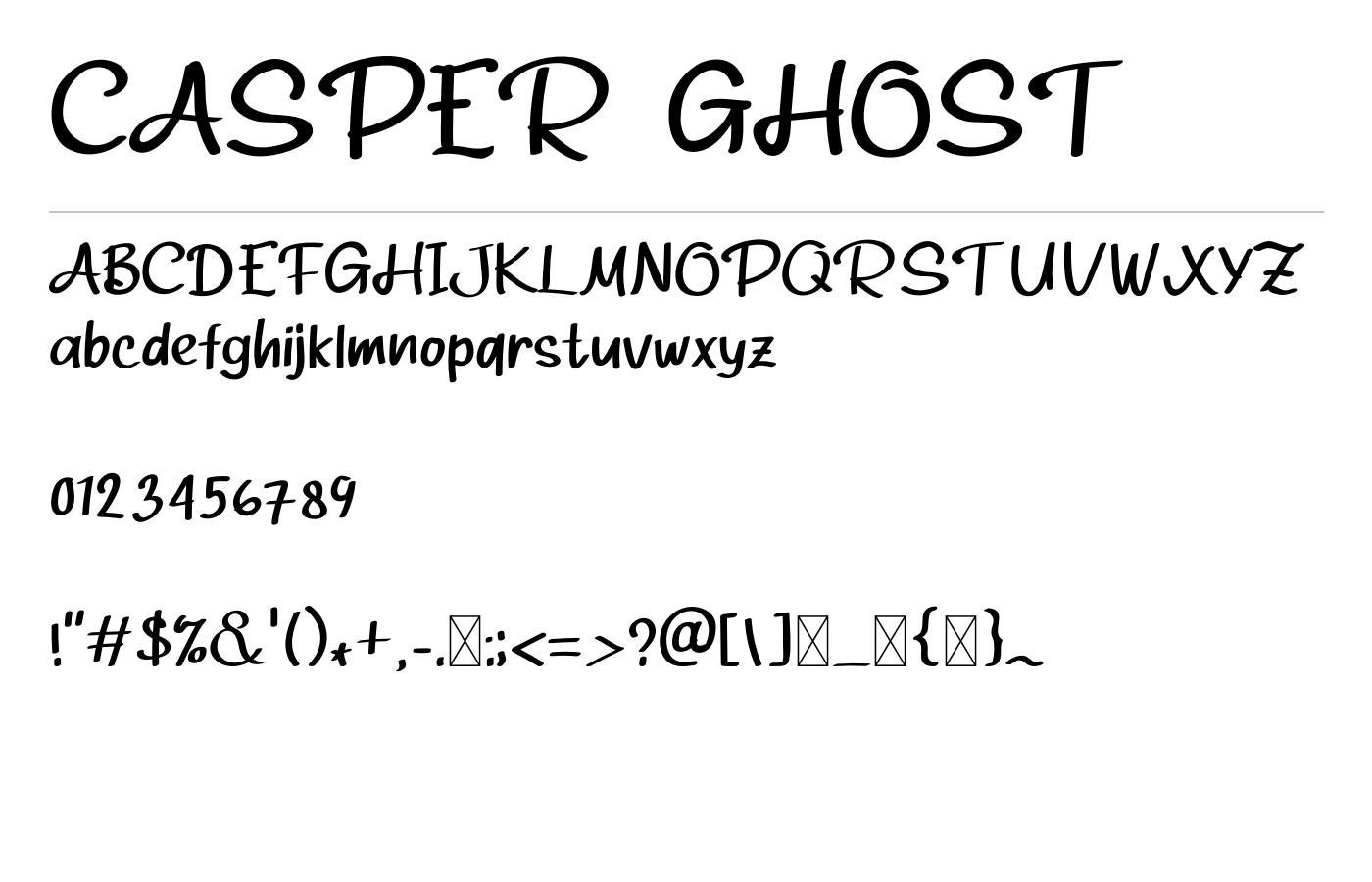 CASPER GHOST Font preview