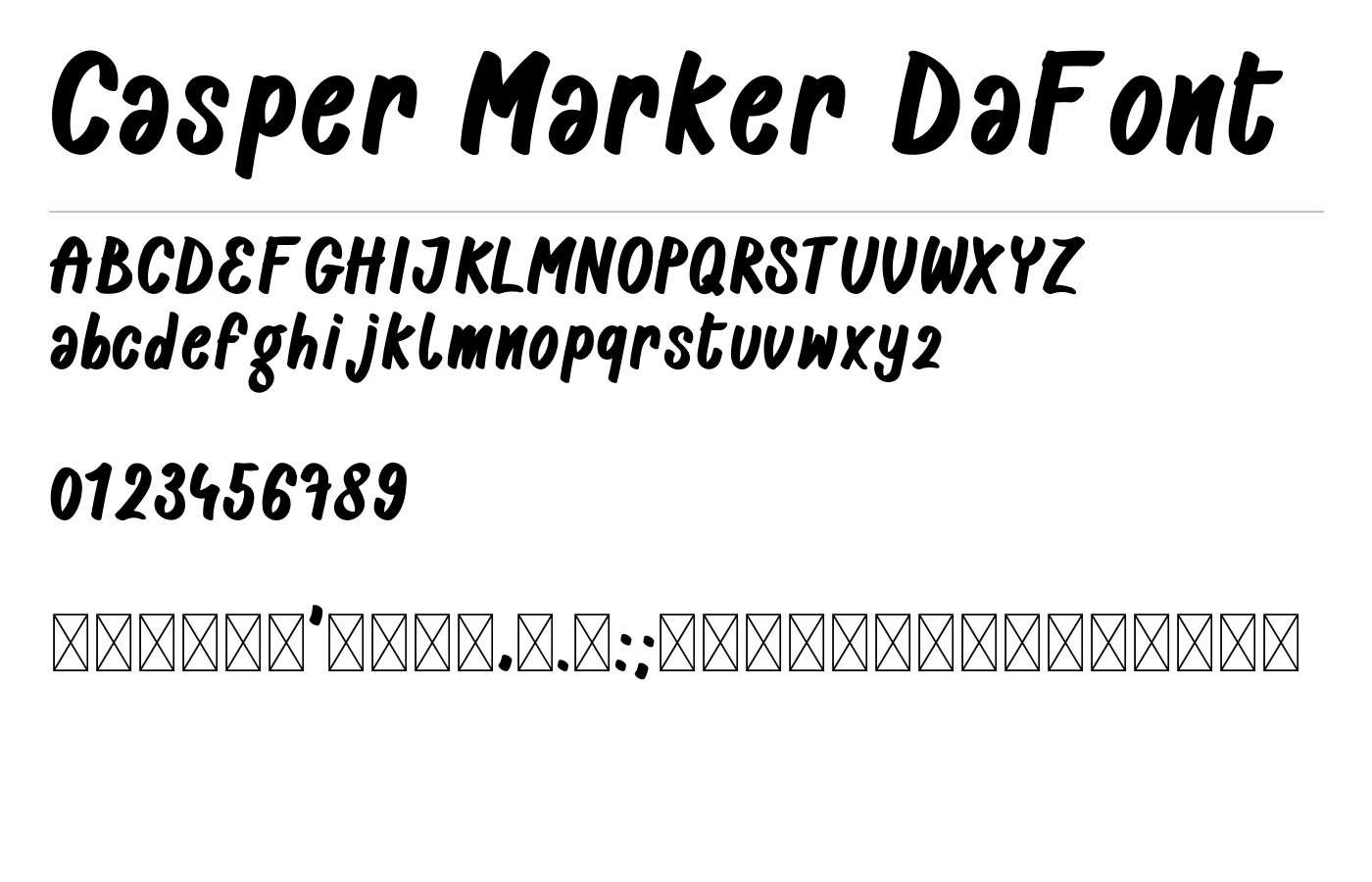 Casper Marker DaFont preview